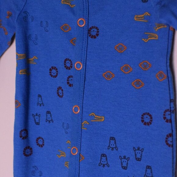 *NWOT* Carter's Blue Safari Animal Snap-Up Sleep & Play Bodysuit - Size 3 Months - Picture 3 of 5